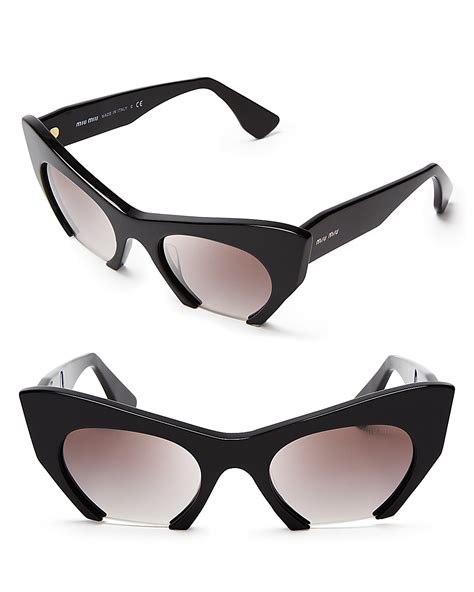 miu miu rasoir semi-rimless cat eye sunglasses